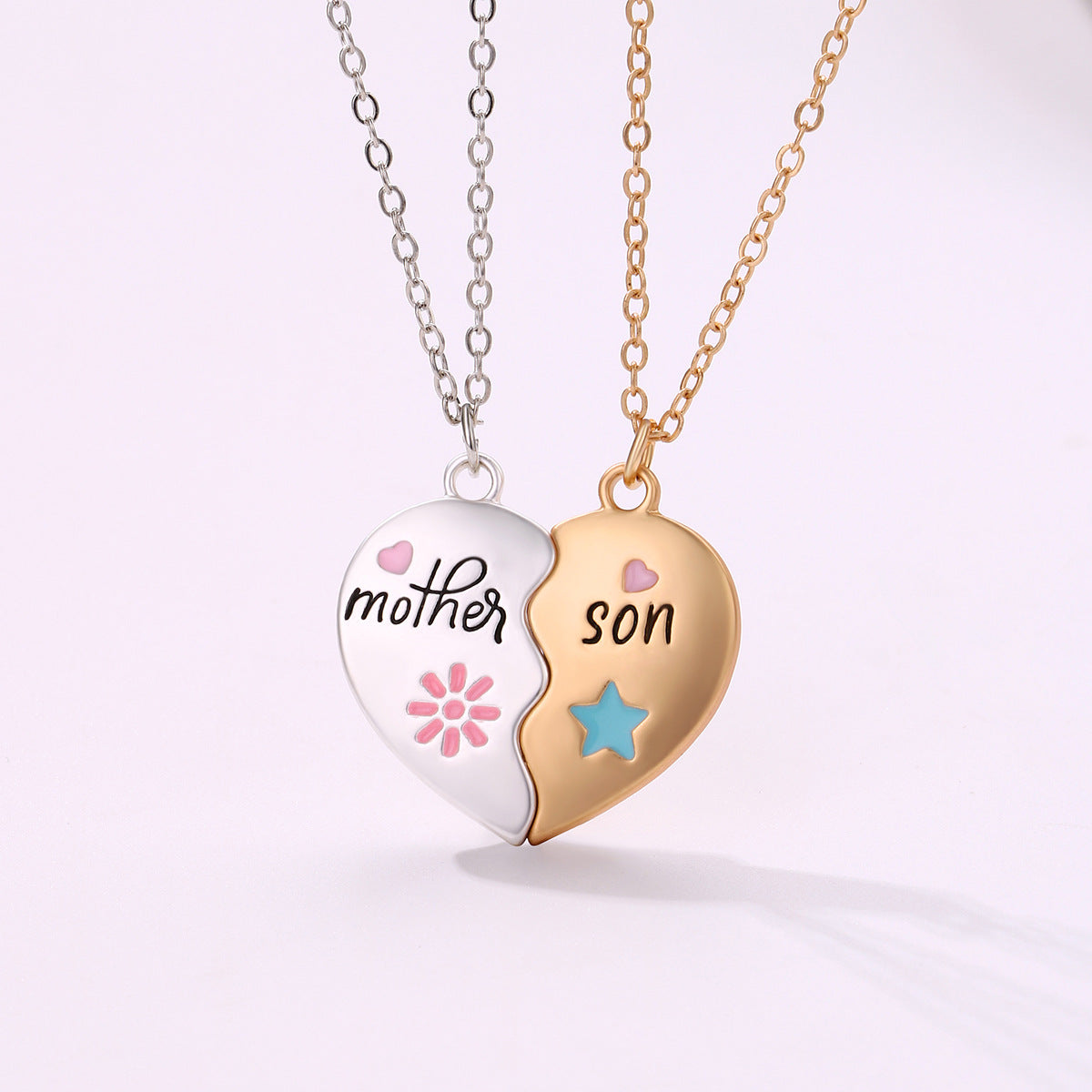 Mother/Son 2 Necklace Set with Gift Boxes