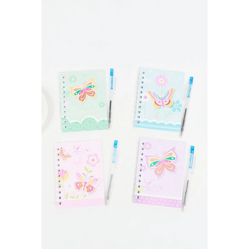 Butterfly Notebook and Pen-Set of 4 pictured