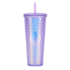 24 oz Studded Tumblers with Straw Choose Your color