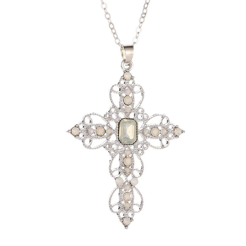Dewy Cross Pendant Necklace-Choose Color