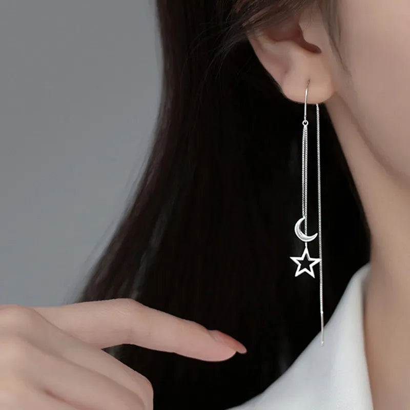 Star & Moon Threader Earrings