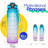 32 oz BPA Free Motivational Water Bottle