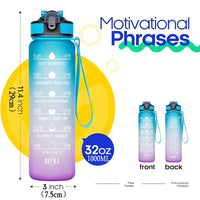 32 oz BPA Free Motivational Water Bottle