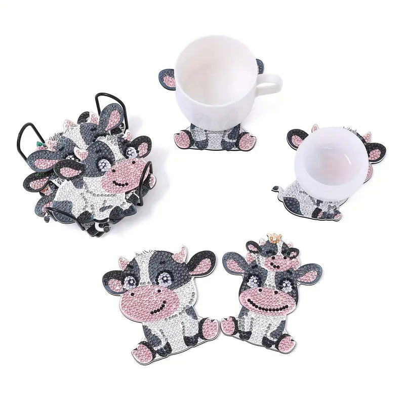 10 Piece Cow Shaped Coasters Diamond Art Kit