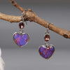 Purple Marbled Heart Earrings