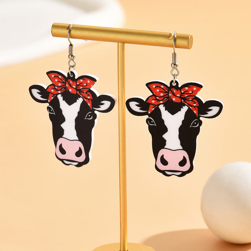 Acrylic Cow Earrings