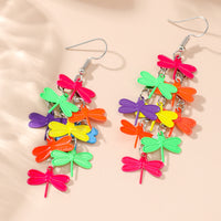 Colorful Dragonfly Drop Earrings