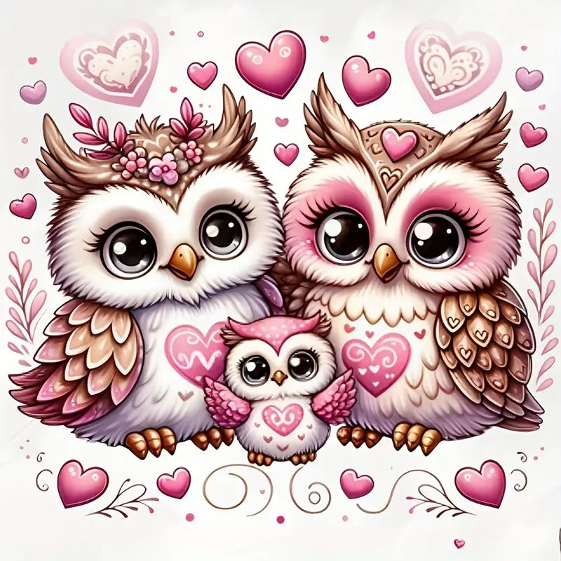 Love Owls Frameless Diamond Painting Kit