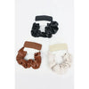 Faux Leather Scrunchie and Hair Clip Set-Choose Color