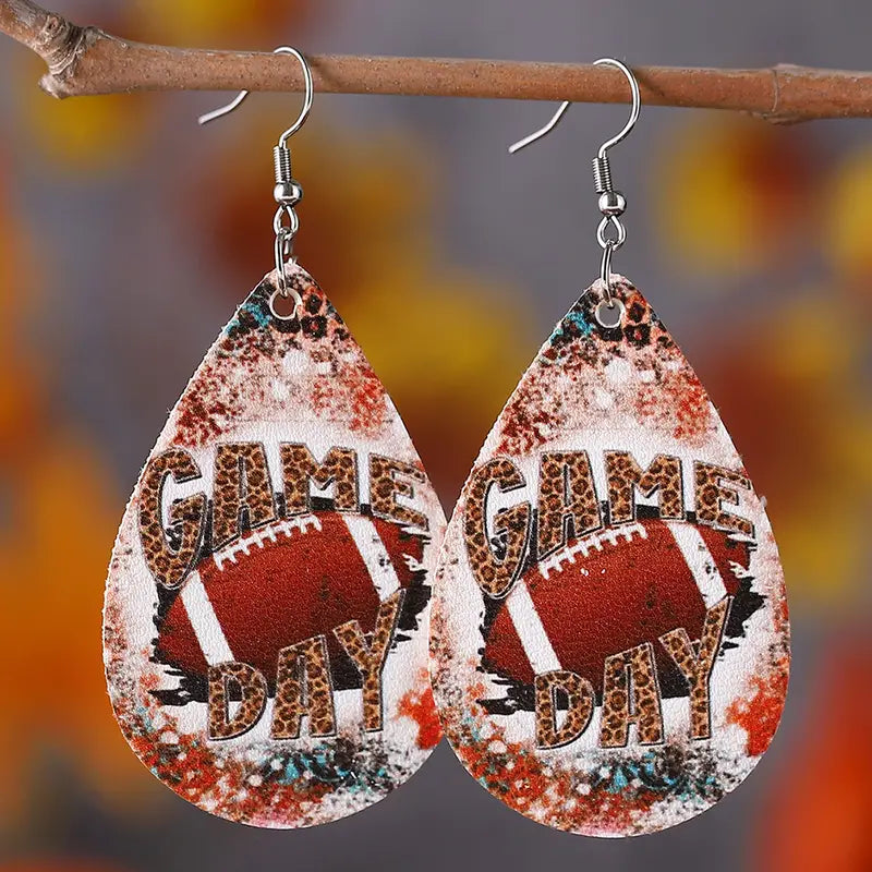 Lightweight Football Game Day Leather Earrings