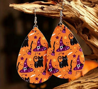 Halloween Themed Leather Earrings-Choose style