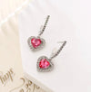 Small Rhinestone Heart Earrings-choose color