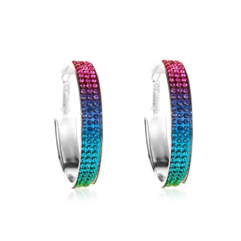 Sparkly Lightweight Rhinestone Hoops-Choose Color and Size