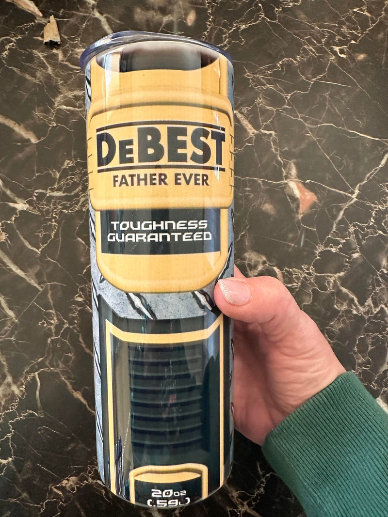 DeBest Father Ever 20 oz Stainless Steel Skinny Tumbler