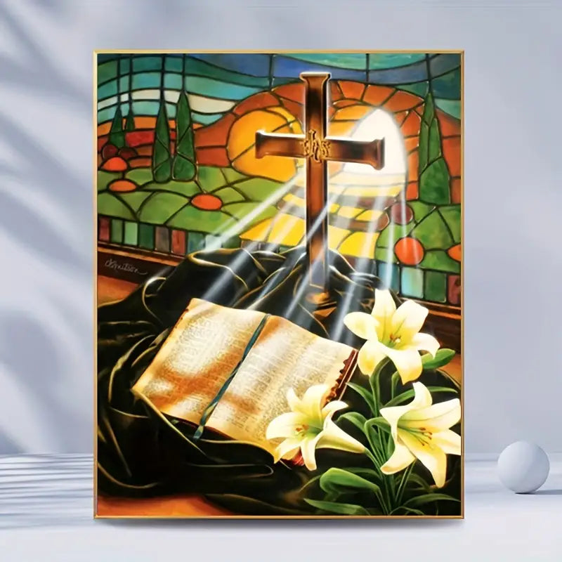 Gorgeous Cross and Bible Frameless Diamond Painting Kit