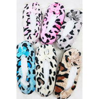 Soft Non-Skid Leopard Print  Slipper Socks-Choose Color