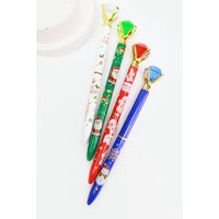 Christmas Themed Diamond Topped Pen-Choose Color