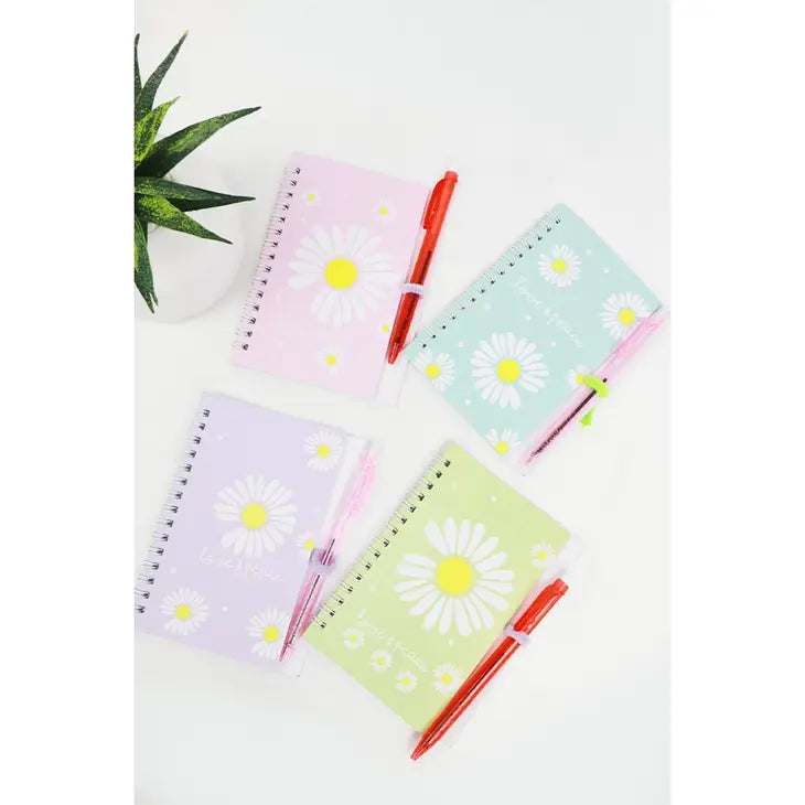 Daisy Notebooks w/Pen-Choose Color