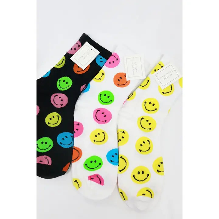 Smiley One Size Socks-Choose Color