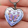 My Mind Still Talks to You Heart and Butterfly Memory Pendant