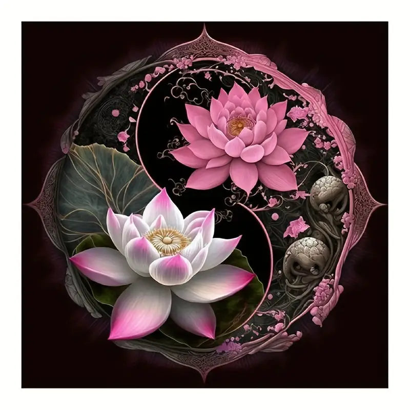 Frameless Diamond Painting Kit-Lotus Flowers