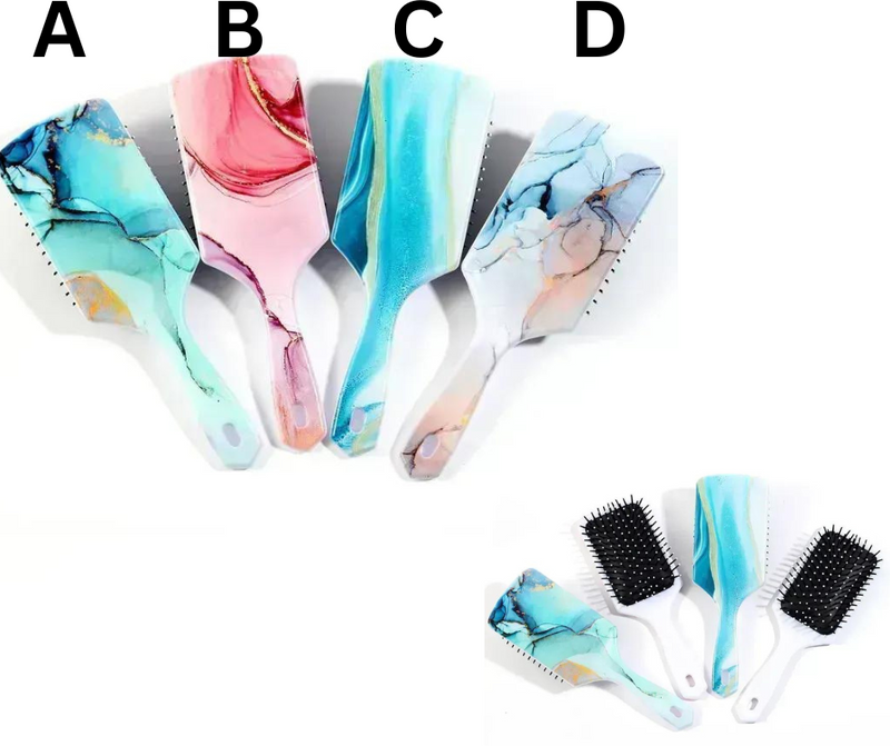 Marble Patterned Hair Brush-Choose Color
