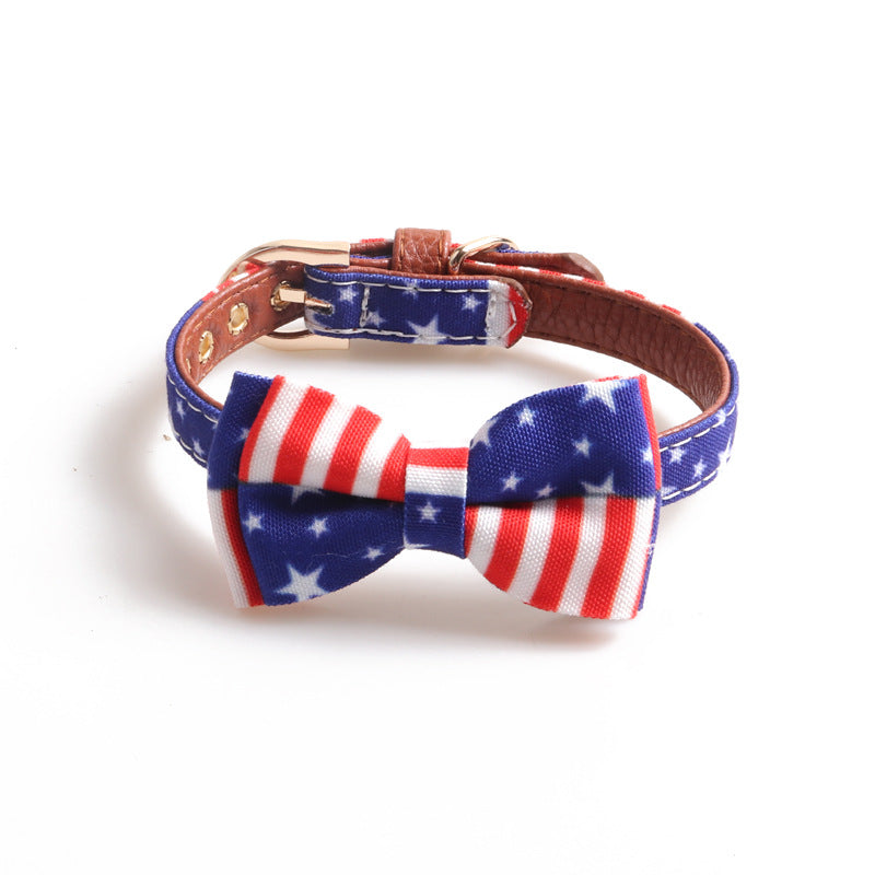Patriotic Faux Leather Adjustable Dog Collars-Choose Style and Size