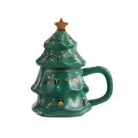 Christmas Tree Shaped Ceramic Mug-Choose Color