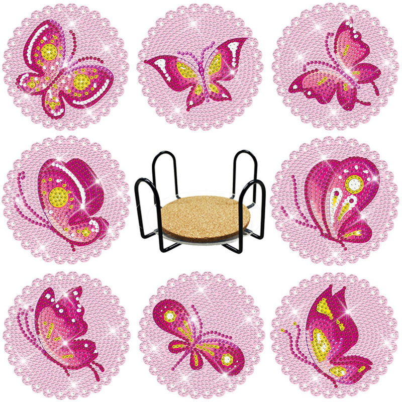 Butterfly Diamond Art Coaster Set