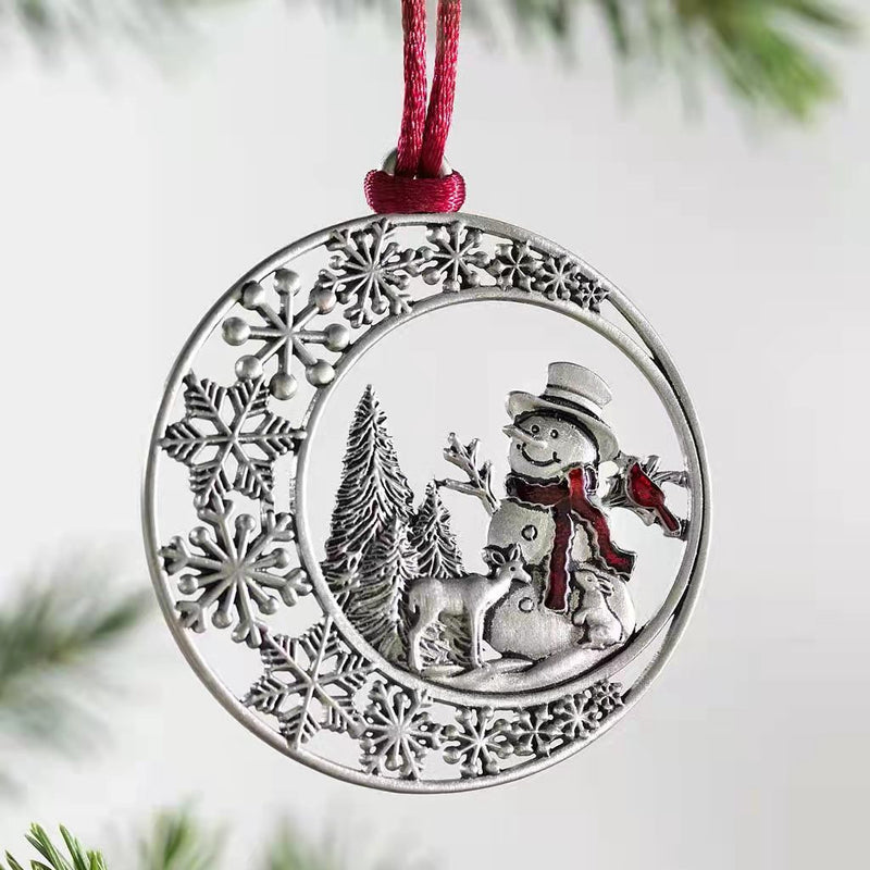 Snowman Metal Christmas Ornament