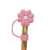 Silicone Flower Straw Toppers-Choose Color