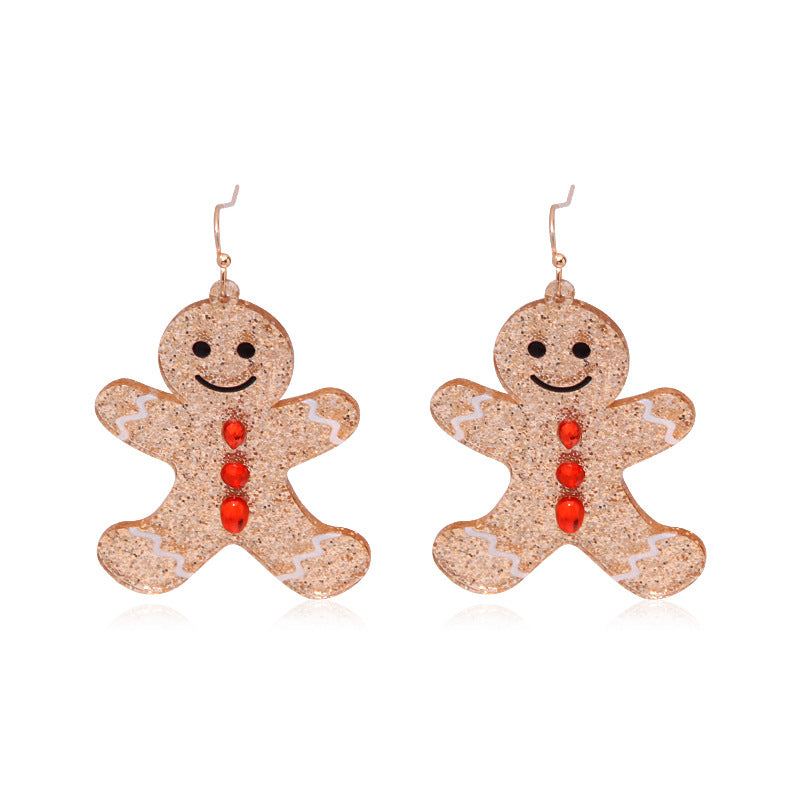 Acrylic Gingerbread Men Earrings