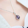 Purple Teardrop Rhinestone Necklace
