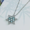 Light Blue Rhinestone Snowflake Necklace