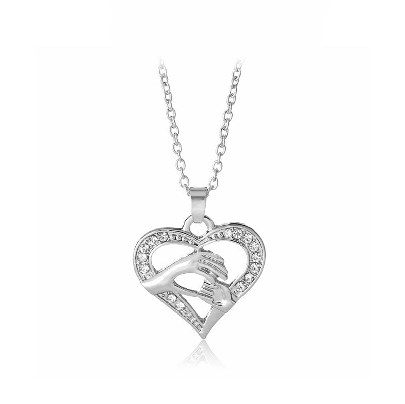 Holding hands Heart Necklace