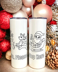 Christmas DIY Coloring Tumbler-Stainless Steel with lid and straw-Choose Style