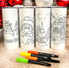 Christmas DIY Coloring Tumbler-Stainless Steel with lid and straw-Choose Style