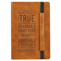Whatever Is True Flexcover Dotted Journal with Elastic Closure – Philippians 4:8
