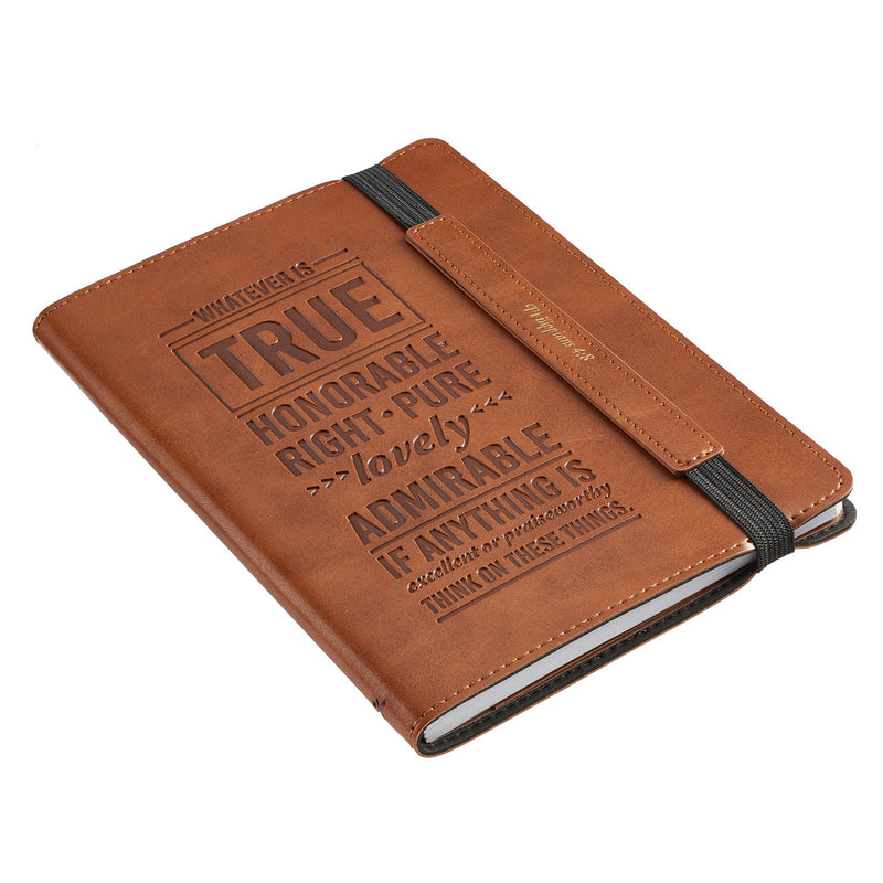 Whatever Is True Flexcover Dotted Journal with Elastic Closure – Philippians 4:8