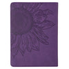 Strength & Dignity Purple Sunflower Faux Leather Handy-Sized Journal - Proverbs 31:25