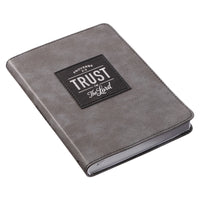 Trust in the LORD Gray Faux Leather Handy-sized Journal - Proverbs 3:5