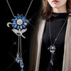 Blue Flower Rhinestone Necklace