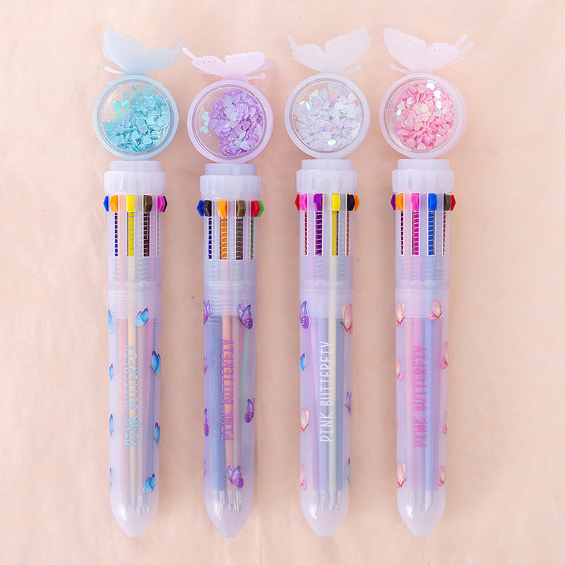 Butterfly Topper Multi-Colored Ink Pen-Choose Color