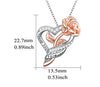 Two Tone Heart & Rose Short Necklace