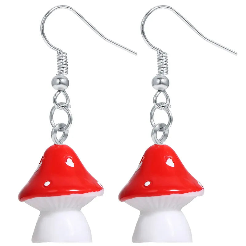 Small Mushroom Earrings-Choose Color
