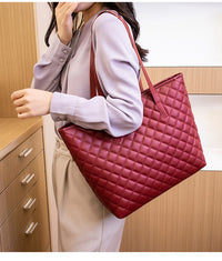 Large Faux Leather Quilted Purse-Choose Color