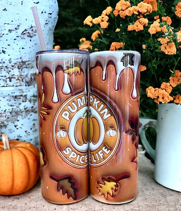 Pumpkin Spice Life Stainless Steel Tumbler with Straw