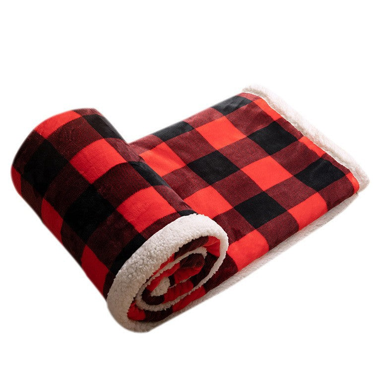Red and Black Plaid Sherpa Super Soft Blanket