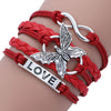 Butterfly Love Clasp Closure Bracelets-Choose Color