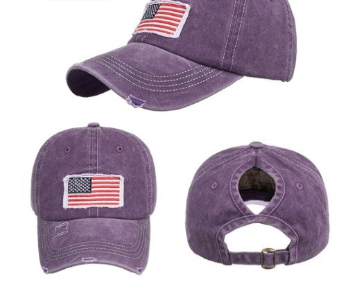 American Flag Adjustable Baseball Hat